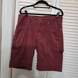 KUHL 22" Cargo Shorts Womens 10 Terracotta Red Outdoor Hiking Camping